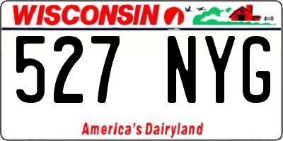 WI license plate 527NYG