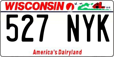 WI license plate 527NYK