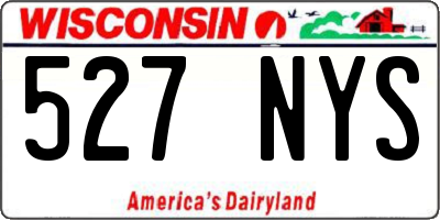WI license plate 527NYS