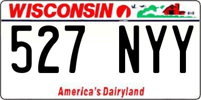 WI license plate 527NYY