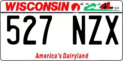 WI license plate 527NZX