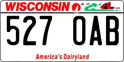 WI license plate 527OAB