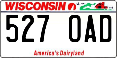 WI license plate 527OAD
