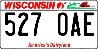 WI license plate 527OAE