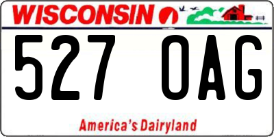 WI license plate 527OAG