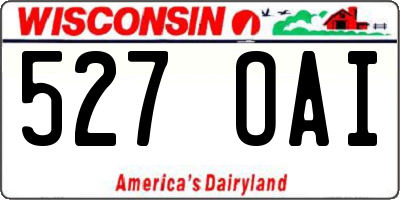 WI license plate 527OAI