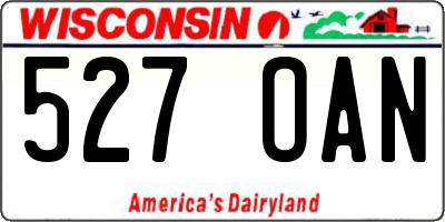 WI license plate 527OAN