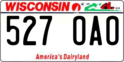WI license plate 527OAO