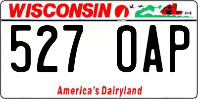 WI license plate 527OAP