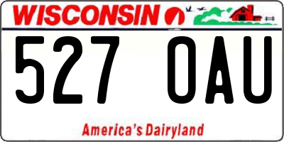 WI license plate 527OAU
