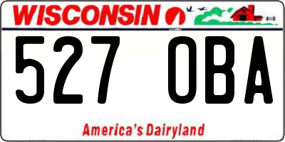 WI license plate 527OBA