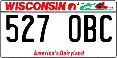 WI license plate 527OBC
