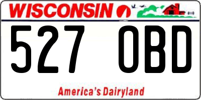 WI license plate 527OBD