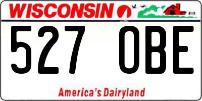 WI license plate 527OBE