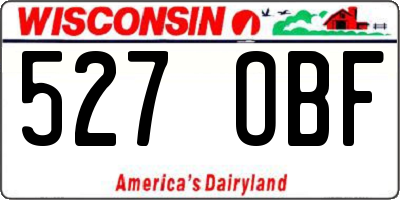 WI license plate 527OBF