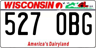 WI license plate 527OBG