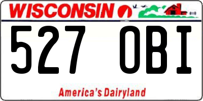 WI license plate 527OBI
