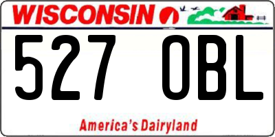 WI license plate 527OBL