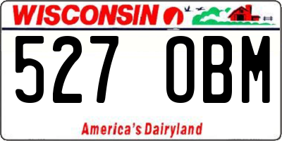 WI license plate 527OBM