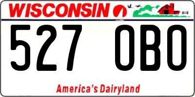 WI license plate 527OBO