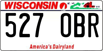 WI license plate 527OBR