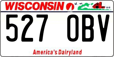 WI license plate 527OBV