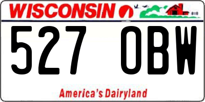 WI license plate 527OBW