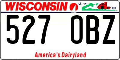 WI license plate 527OBZ