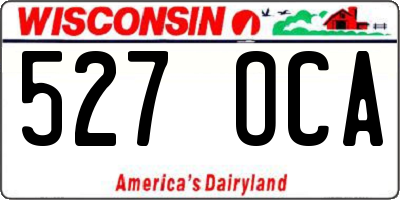 WI license plate 527OCA