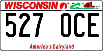WI license plate 527OCE