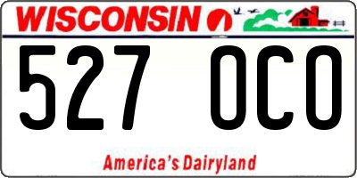WI license plate 527OCO