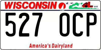 WI license plate 527OCP