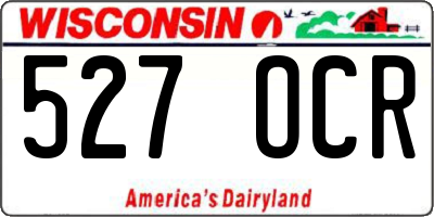 WI license plate 527OCR