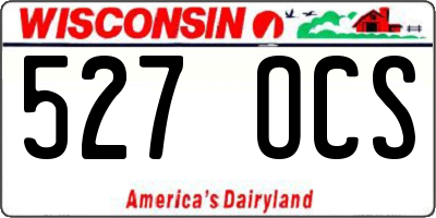 WI license plate 527OCS