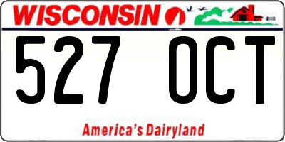 WI license plate 527OCT