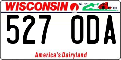 WI license plate 527ODA