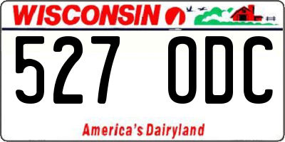 WI license plate 527ODC
