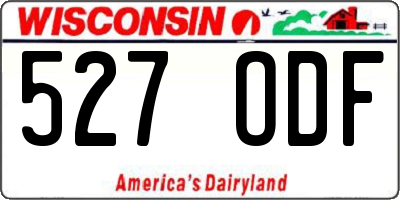 WI license plate 527ODF