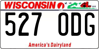 WI license plate 527ODG