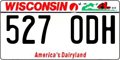 WI license plate 527ODH