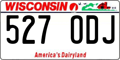 WI license plate 527ODJ