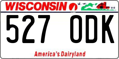 WI license plate 527ODK