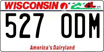 WI license plate 527ODM