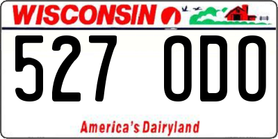 WI license plate 527ODO