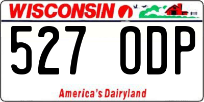 WI license plate 527ODP