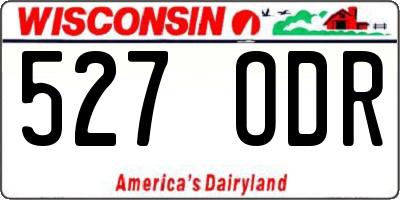WI license plate 527ODR