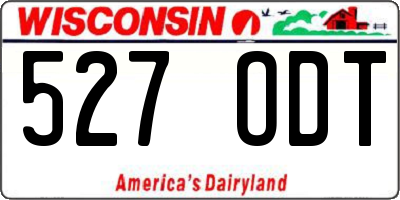 WI license plate 527ODT
