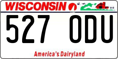 WI license plate 527ODU
