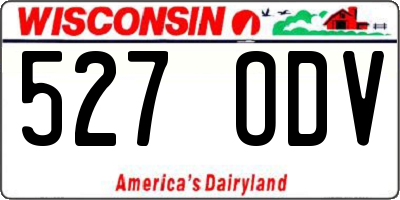 WI license plate 527ODV