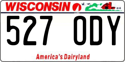 WI license plate 527ODY